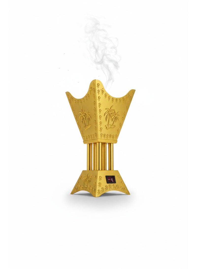 السيف  مبخرة كهربائية فاخرة للبخور لرمضان - مبخرة ذهبية من العود العربي مع تسخين بدون دخان - Image 5